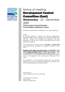 Development Control Committee (East) Notice of meeting