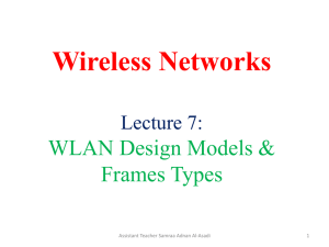 Wireless Networks  WLAN Design Models &amp; Frames Types