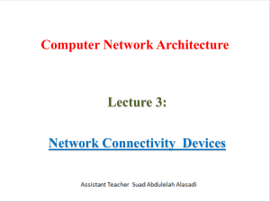 Computer Network Architecture Lecture 3: Network Connectivity  Devices
