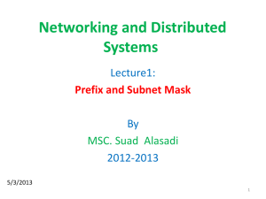 Networking and Distributed Systems Lecture1: