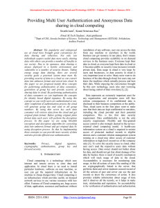 Providing Multi User Authentication and Anonymous Data sharing in cloud computing