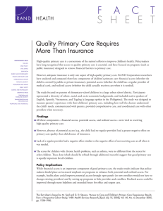 Quality Primary Care Requires More Than Insurance