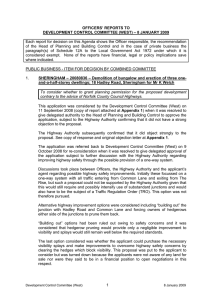 OFFICERS’ REPORTS TO DEVELOPMENT CONTROL COMMITTEE (WEST) – 8 JANUARY 2009