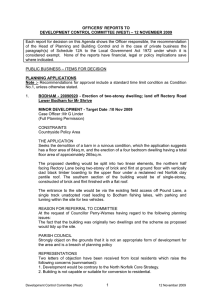OFFICERS’ REPORTS TO DEVELOPMENT CONTROL COMMITTEE (WEST) – 12 NOVEMBER 2009