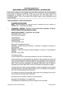 OFFICERS’ REPORTS TO DEVELOPMENT CONTROL COMMITTEE (WEST) – 20 AUGUST 2009