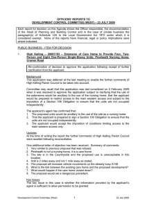 OFFICERS’ REPORTS TO DEVELOPMENT CONTROL COMMITTEE (WEST) – 23 JULY 2009