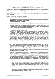 OFFICERS’ REPORTS TO DEVELOPMENT CONTROL COMMITTEE (WEST) – 25 JUNE 2009