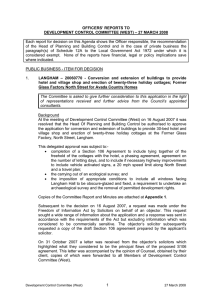 OFFICERS’ REPORTS TO DEVELOPMENT CONTROL COMMITTEE (WEST) – 27 MARCH 2008