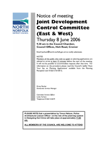 Notice of meeting Thursday 8 June 2006 Joint Development Control Committee