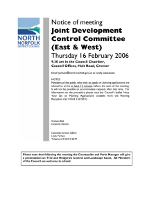 Notice of meeting Thursday 16 February 2006 Joint Development Control Committee