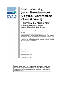 Notice of meeting Thursday 16 March 2006 Joint Development Control Committee