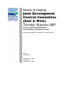 Notice of meeting Thursday 18 January 2007 Joint Development Control Committee
