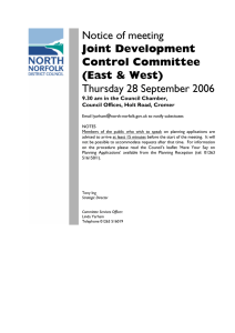 Notice of meeting Thursday 28 September 2006 Joint Development Control Committee