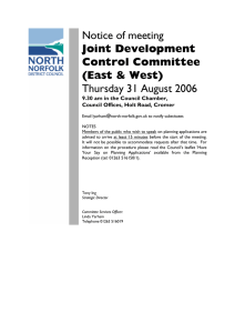Notice of meeting Thursday 31 August 2006 Joint Development Control Committee