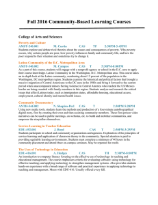 Fall 2016 Community-Based Learning Courses  College of Arts and Sciences