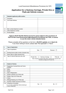 Application for a Hackney Carriage, Private Hire or Pedi-cab Vehicle Licence