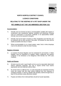 NORTH NORFOLK DISTRICT COUNCIL LICENCE CONDITIONS