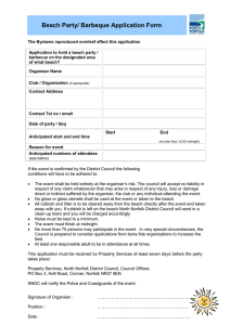 Beach Party/ Barbeque Application Form