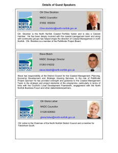 Details of Guest Speakers  Cllr Clive Stockton NNDC Councillor