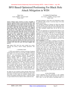 BFO Based Optimized Positioning For Black Hole Attack Mitigation in WSN