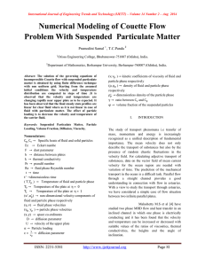 Numerical Modeling of Couette Flow Problem With Suspended  Particulate Matter  .