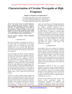 Characterization of Circular Waveguide at High Frequency Kalpesh K. Prajapati Prof. Rajesh Ishwar