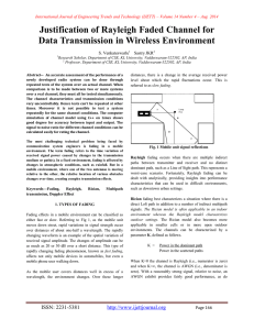 Justification of Rayleigh Faded Channel for Data Transmission in Wireless Environment