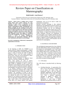 Review Paper on Classification on Mammography  Khalid bashir1, Anuj Sharma 2