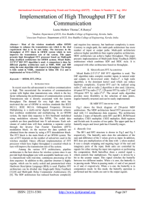 Implementation of High Throughput FFT for Communication  Leenu Mathew Thomas