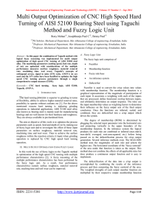 Multi Output Optimization of CNC High Speed Hard