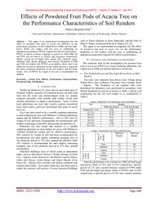 Effects of Powdered Fruit Pods of Acacia Tree on  —