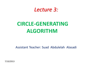 Lecture 3: CIRCLE-GENERATING ALGORITHM