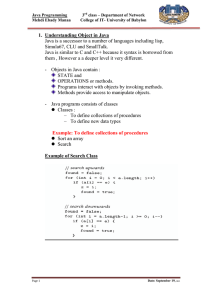 Java Programming class – Department of Network