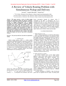 A Review of Vehicle Routing Problem with Simultaneous Pickup and Delivery Aravind.P