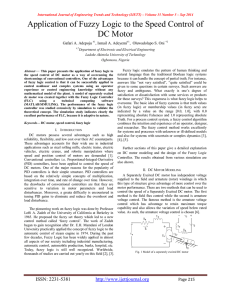 Application of Fuzzy Logic to the Speed Control of DC Motor