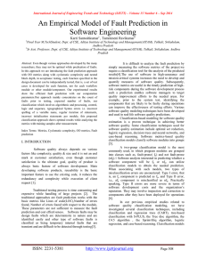 An Empirical Model of Fault Prediction in Software Engineering Karri Santoshkumar