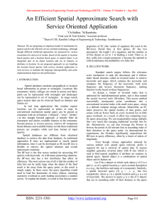 An Efficient Spatial Approximate Search with Service Oriented Application Ch.Sridhar, M.Rambabu