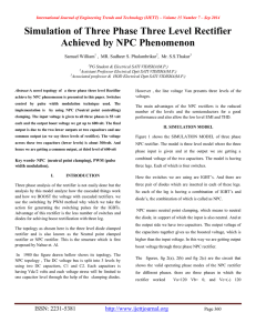 Simulation of Three Phase Three Level Rectifier Achieved by NPC Phenomenon