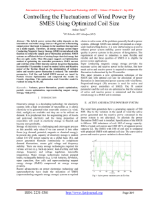 Controlling the Fluctuations of Wind Power By  Ankur Saini