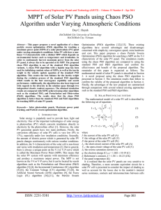 MPPT of Solar PV Panels using Chaos PSO  Duy C. Huynh