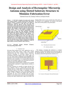 Design and Analysis of Rectangular Microstrip Minimize Fabrication Error
