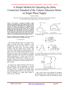 A Simple Method for Operating the Delta on Single Phase Supply