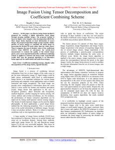 Image Fusion Using Tensor Decomposition and Coefficient Combining Scheme  Mugdha S. Rane