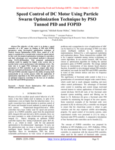 Speed Control of DC Motor Using Particle Tunned PID and FOPID