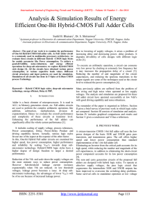 Analysis &amp; Simulation Results of Energy  Sushil B. Bhaisare