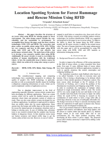 Location Spotting System for Forest Rummage and Rescue Mission Using RFID  N.Upender