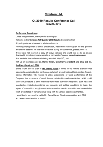 Cimatron Ltd.  Q1/2010 Results Conference Call May 25, 2010