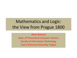 Mathematics and Logic: the View from Prague 1800