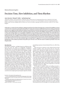 Decision Time, Slow Inhibition, and Theta Rhythm Behavioral/Systems/Cognitive Anteo Smerieri, Edmund T. Rolls,