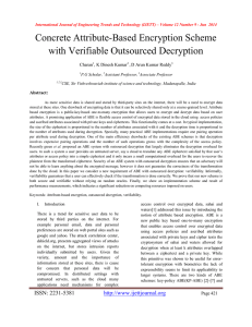 Concrete Attribute-Based Encryption Scheme with Verifiable Outsourced Decryption Charan , K Dinesh Kumar